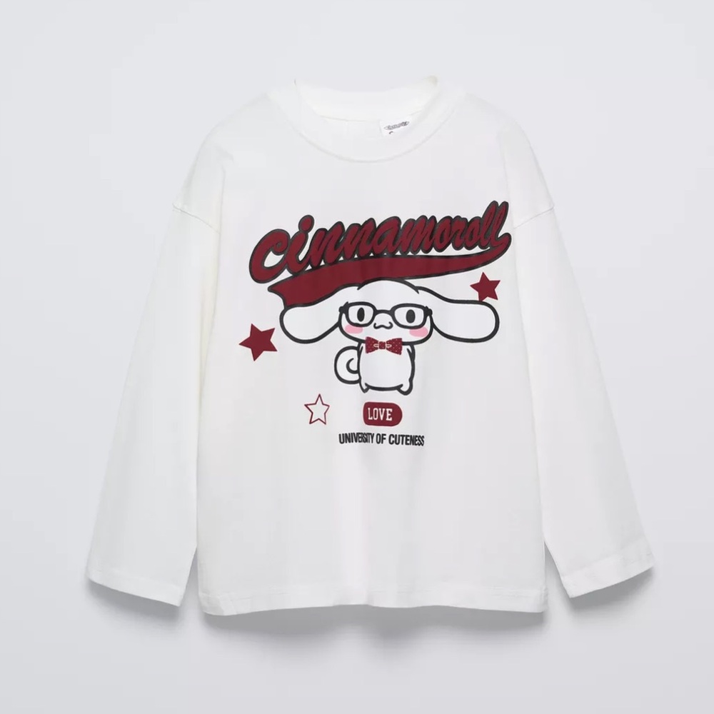 Zara Cinnamoroll Long Sleeve Tee - White and Red